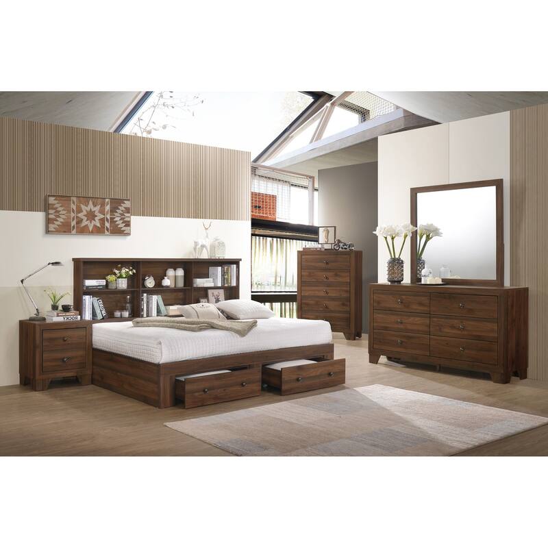 Linette Cherry Brown Panel Bed