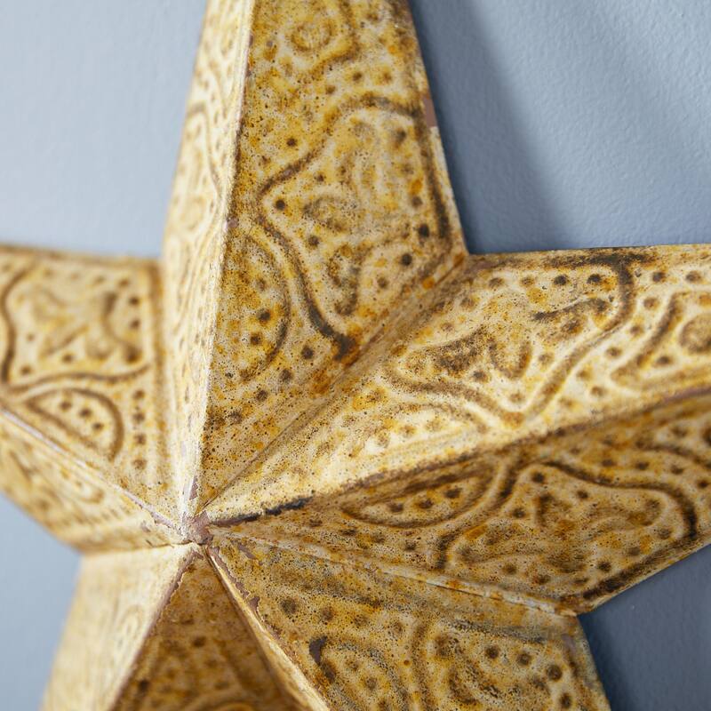 Metal Star Indoor Outdoor Home Wall Decor - Set of 3 Brown - Roche River Decor