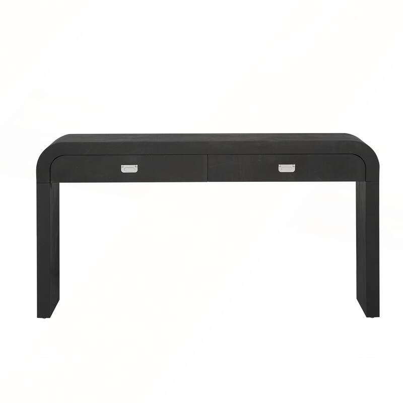 Modern Entryway Table with Burl Wood Veneer