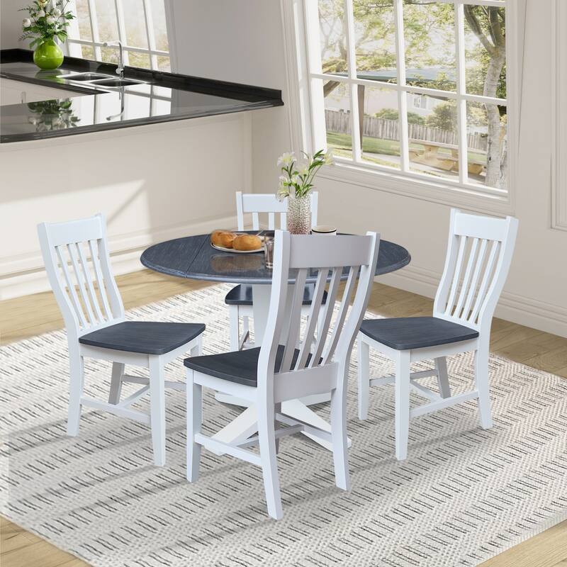 42" Round Drop Leaf Table with Dining Chairs