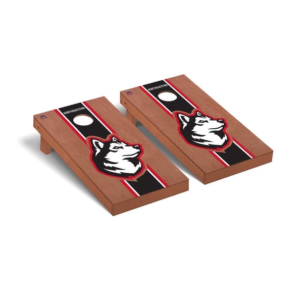 slide 2 of 5, Northeastern NU Huskies Rosewood Cornhole Board Set