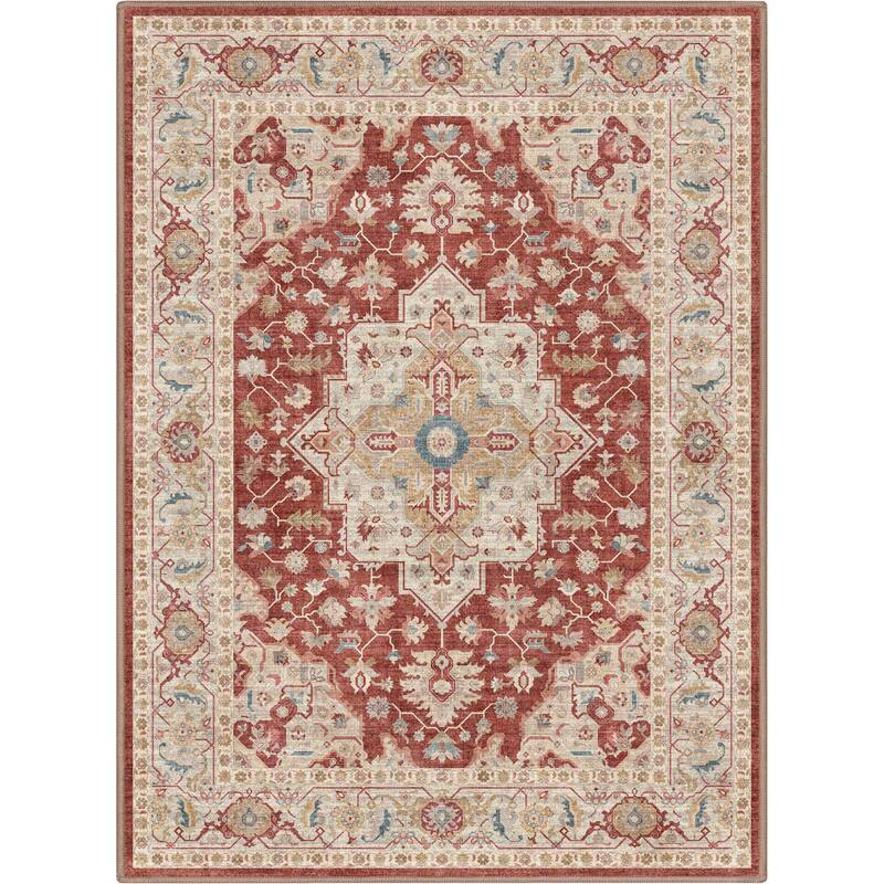 Well Woven Apollo Summit Medallion Orinetal Low Pile Easy Clean Rug