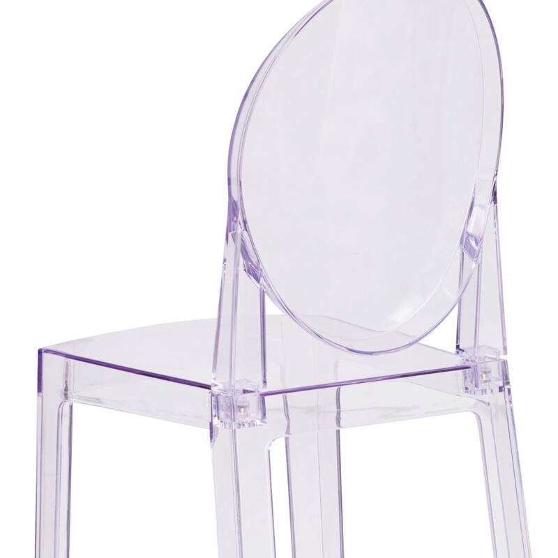 4 Pack Ghost Transparent Crystal Barstool with Oval Back