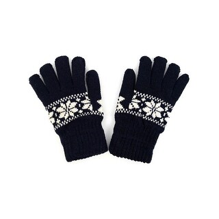 navy knit gloves