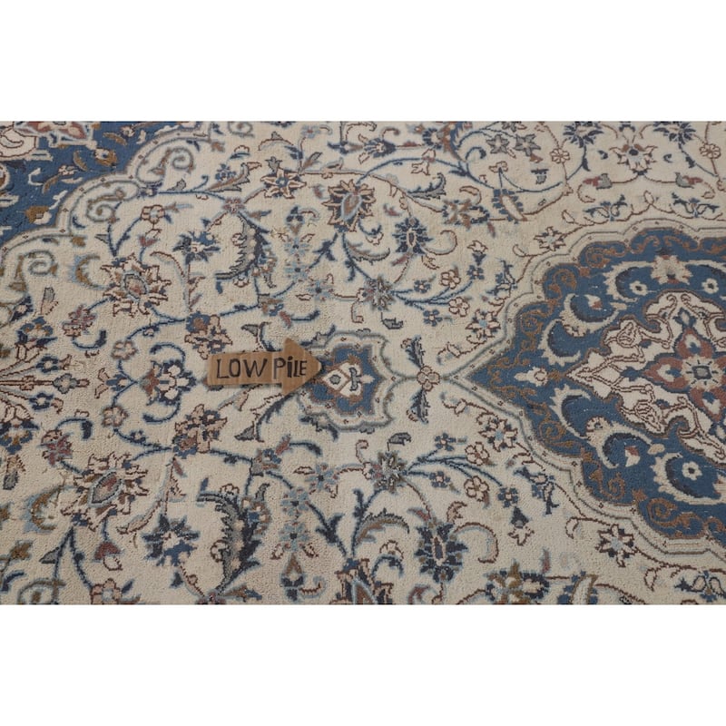 Traditional Nain Persian Vintage Rug Handmade Wool Carpet - 6'4"x 9'7"