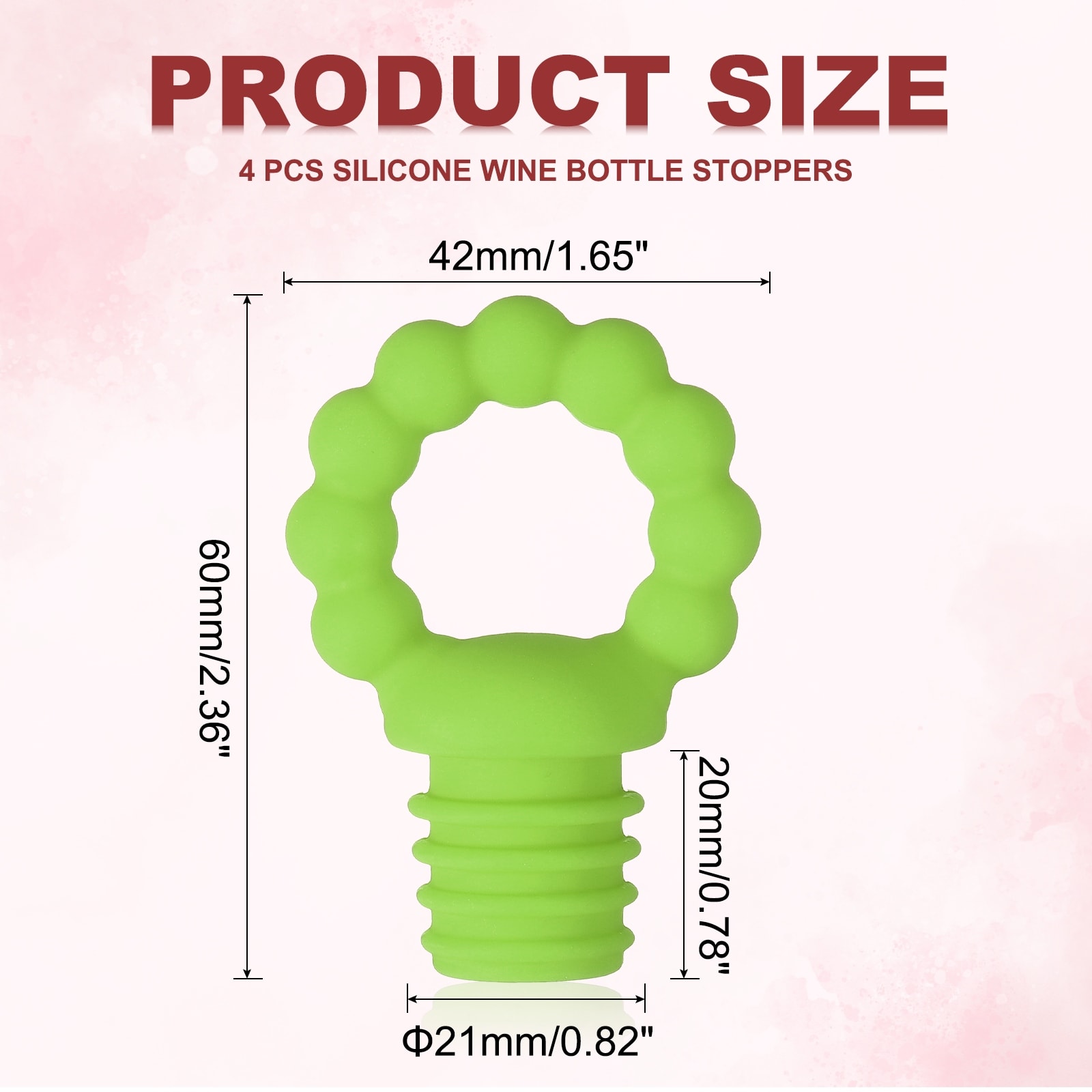 4 Pcs Ring Shape Silicone Wine Bottle Stoppers for Wine Beverage, Yellow - 1.65 inch