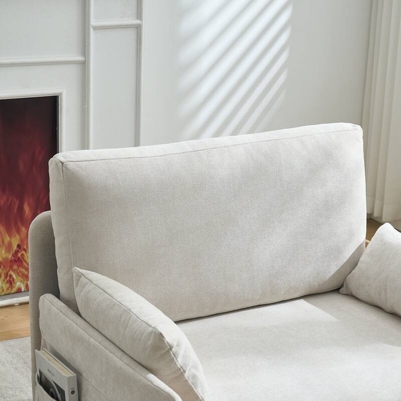 Foldable Sofa Bed Recliner, 3-In-1 Convertible Sleeper, Suitable For Small Spaces, With Three Pillows