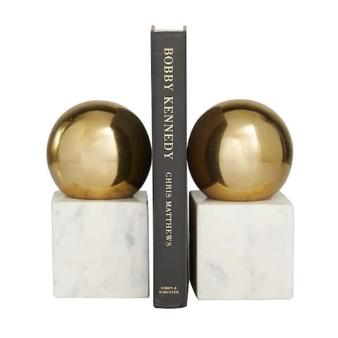 Marble Modern Bookends (Set of 2) - 4 x 4 x 7