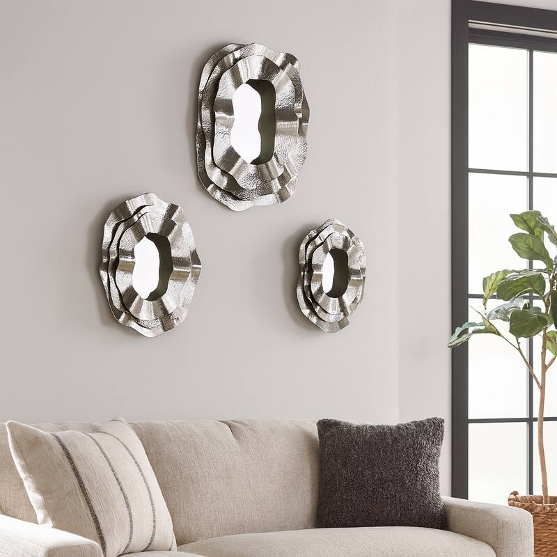 Metal Modern Wall Mirrors Set of 3 - 16", 20" - 24.0"