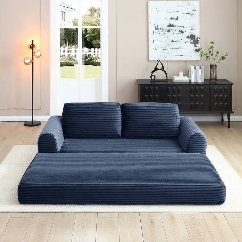 2-in-1 Folding Convertible Sofa Bed, Modern Corduroy Sleeper Couch