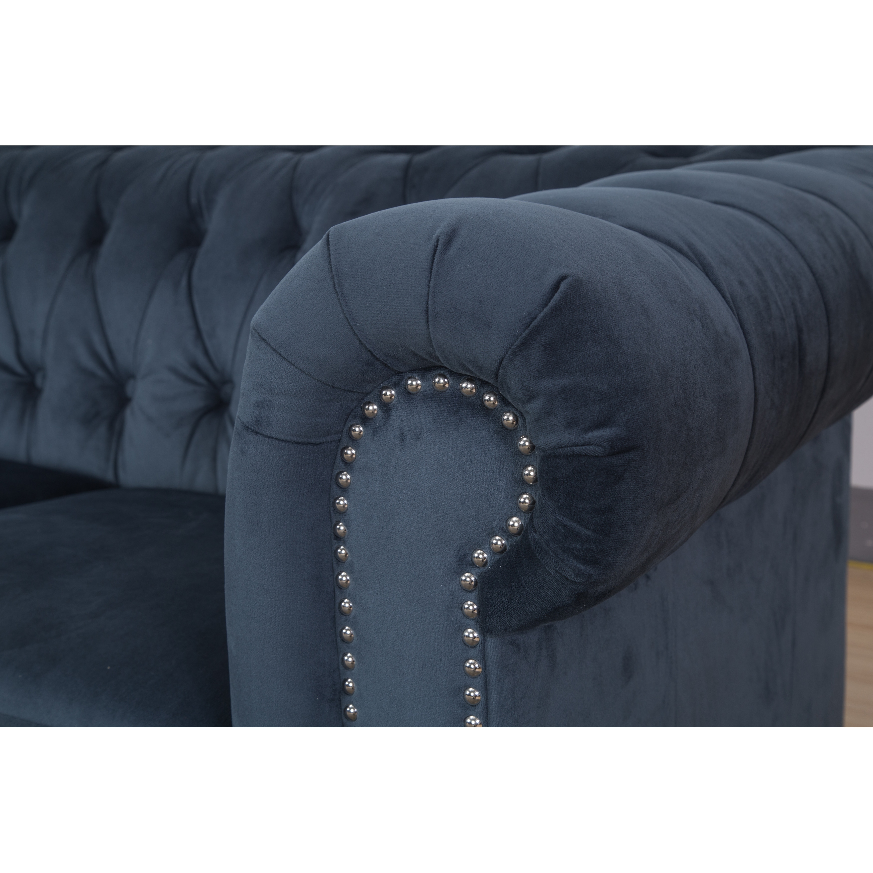 Abbyson Grand Chesterfield Grey Velvet Armchair On Sale Overstock 23122860