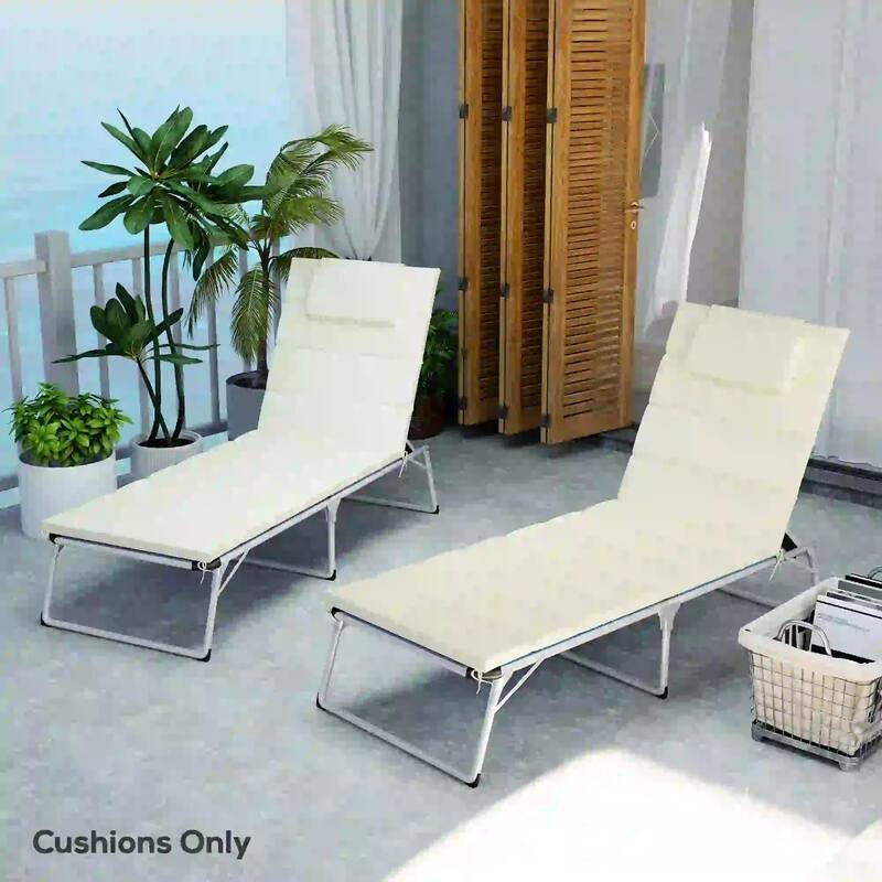 80" x 26" Foldable Lounge Chair Cushions Set of 2, Outdoor UPF50