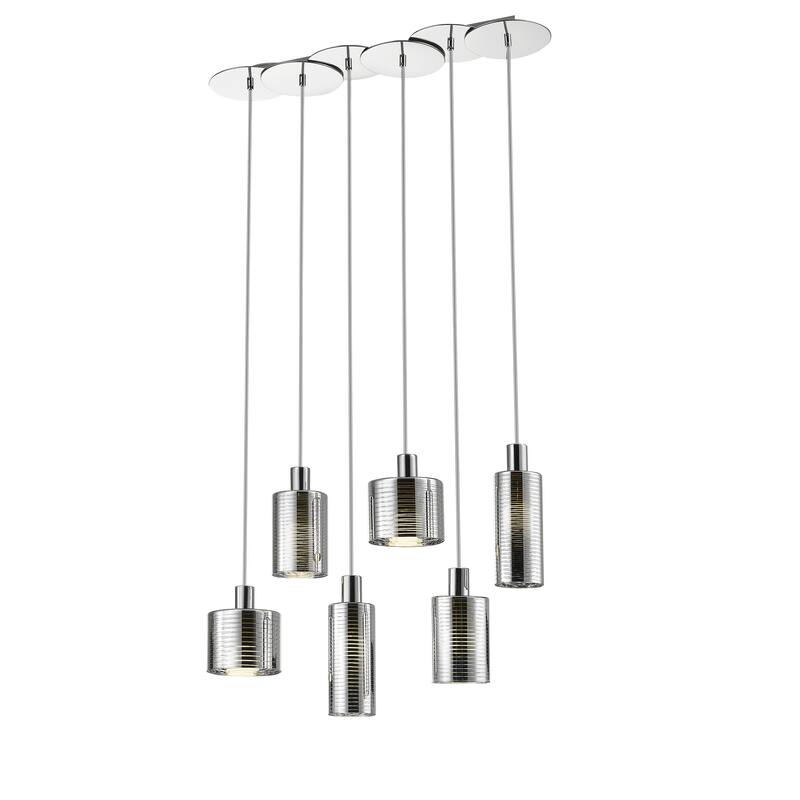 SAFAVIEH Lighting Marlijn Pendant - 30.8"x7"x26.5-84.5" - Grey - 31Wx7Dx85H