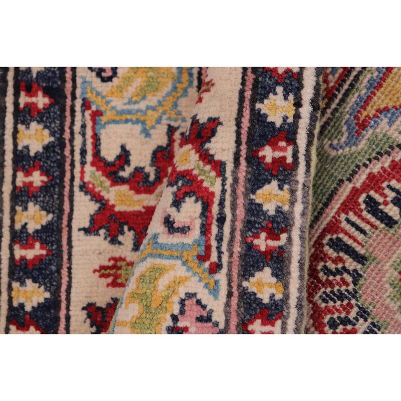 Southwestern Kazak Johnny Green/Beige Wool Rug - 2'0'' x 3'0''