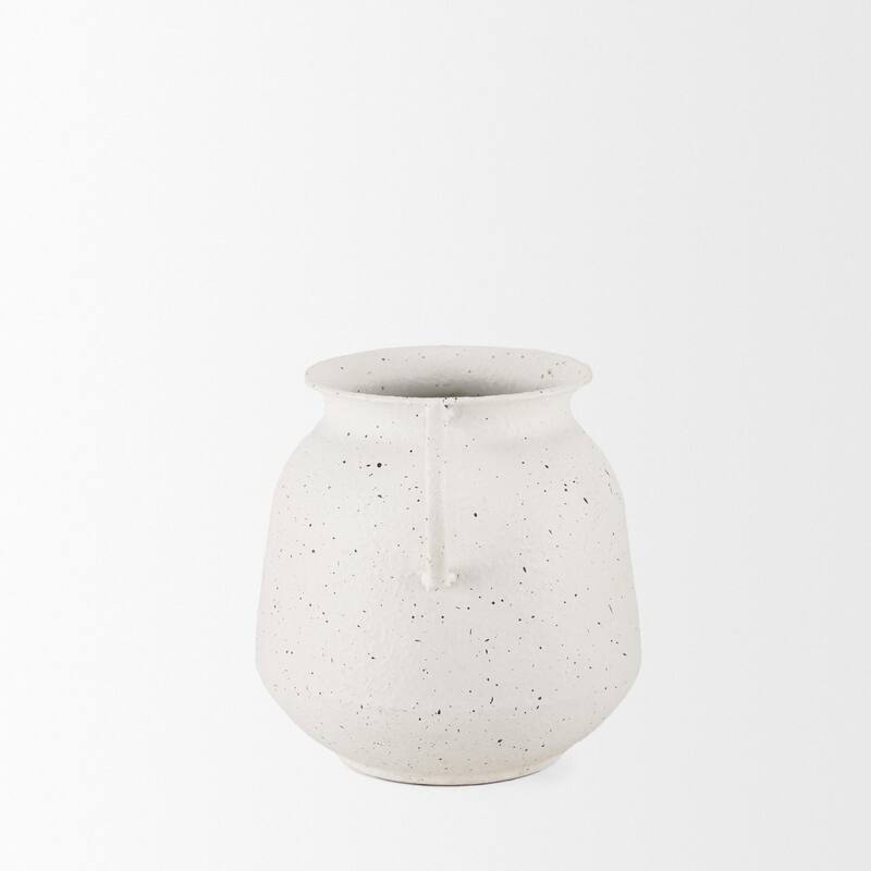 Treva White w/ Black Speckles Small Vase