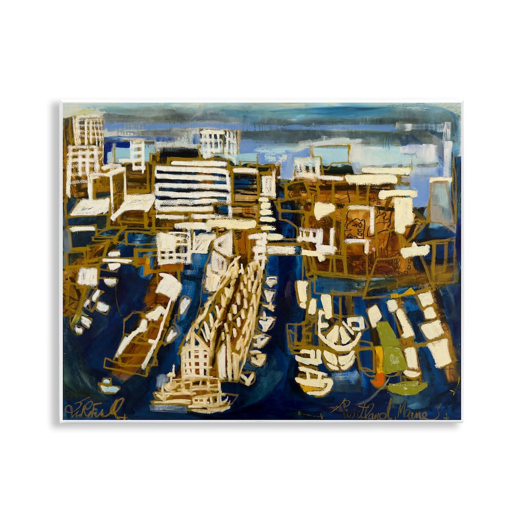 Stupell Bold Abstract Cityscape Wall Plaque Art Design By Erin McGee Ferrell