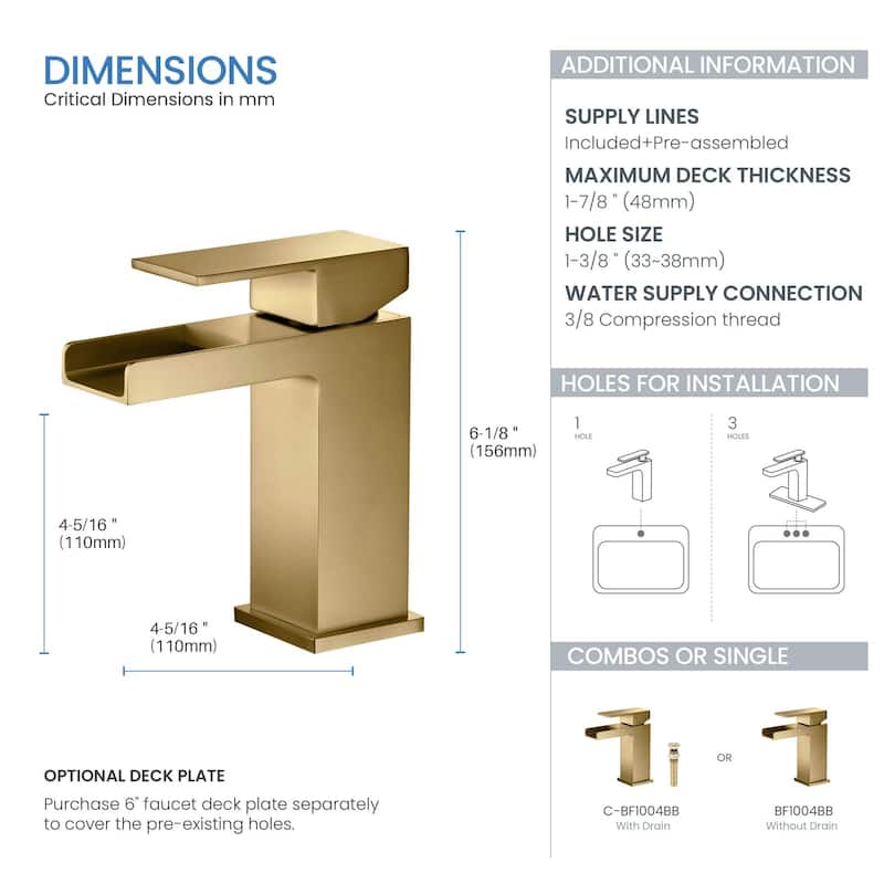 Waterfall Single Handle Bathroom Faucet