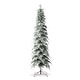 preview thumbnail 35 of 58, Glitzhome Pre-Lit Flocked Pencil Spruce Artificial Christmas Tree with Warm White Lights
