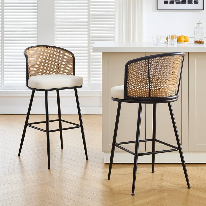 26"/29" Rattan Upholstered Bar Stool /Counter Stools Set of 2/3/4
