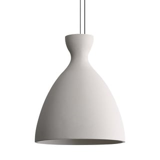 Golden Lighting Aethera 14in Integrated LED Pendant in White Sandstone Cement - Gold