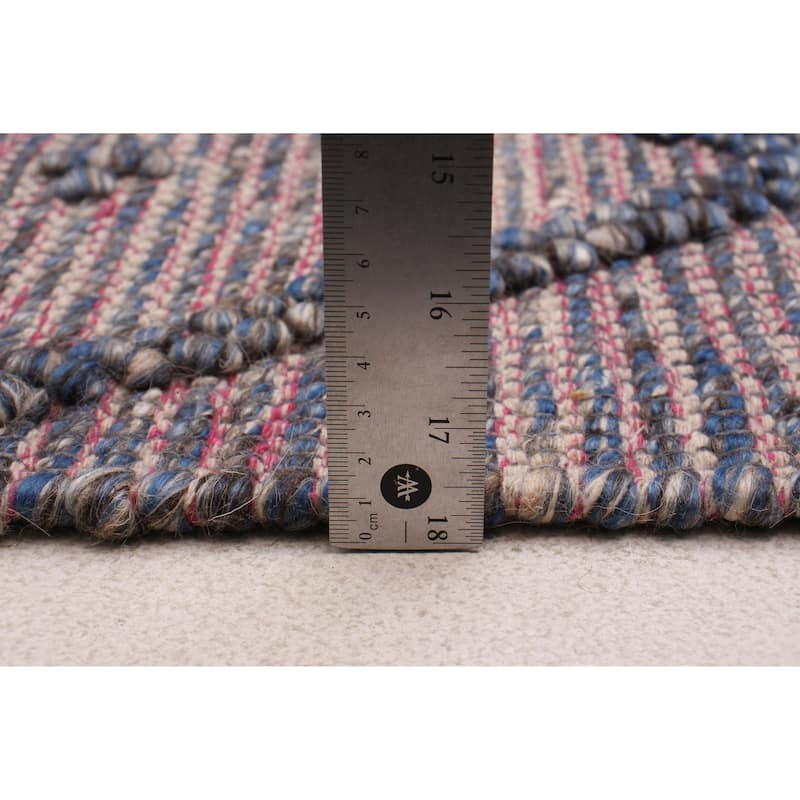 ECARPETGALLERY Braid weave Sienna Grey Wool Rug - 6'1 x 8'10