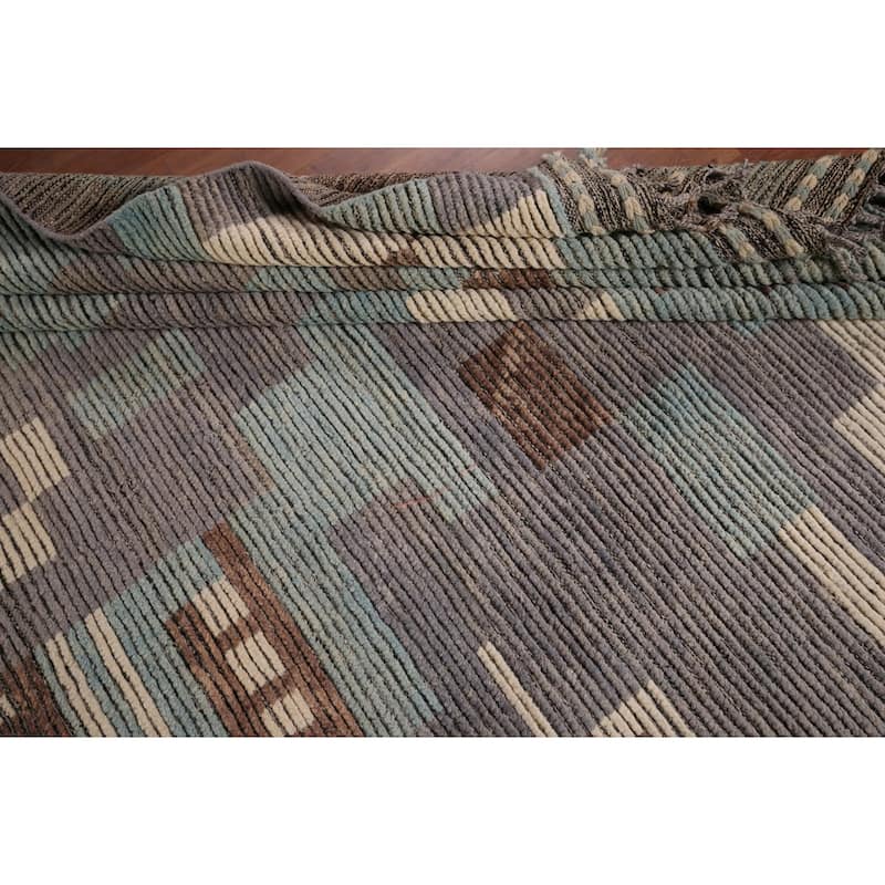 Moroccan Oriental Large Area Rug Hand-Knotted Wool Carpet - 9'8" x 14'11"