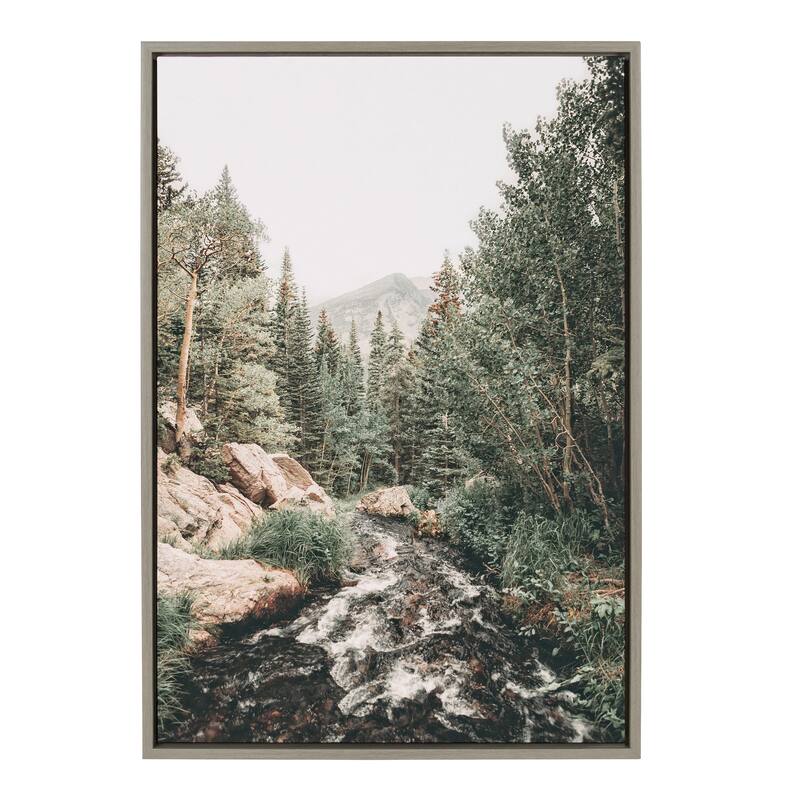 Kate and Laurel Sylvie Abundance Framed Canvas by Alicia Abla - 23x33 - Plastic - Grey
