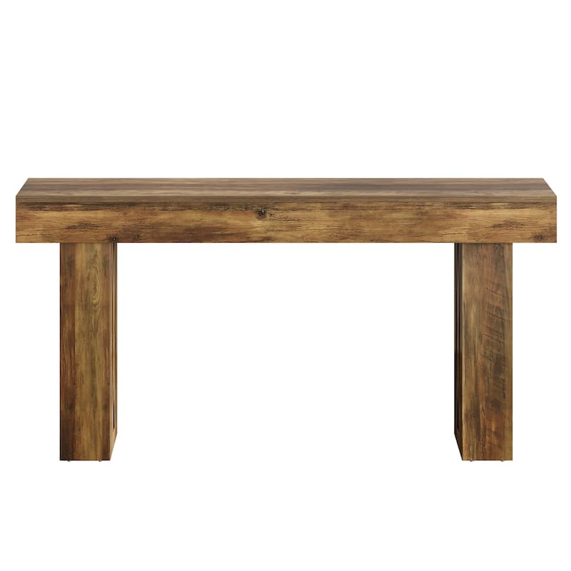 63-Inch Wood Narrow Console Sofa Table with Pedestal for Entryway