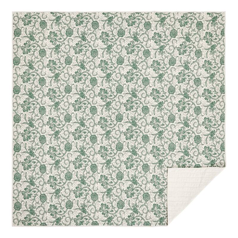 Dorset Green Floral Quilt