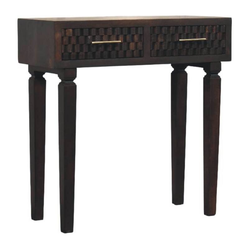 Artisan Furniture Solid Wood Arno Console Table, Black, 2-Drawers - N/A