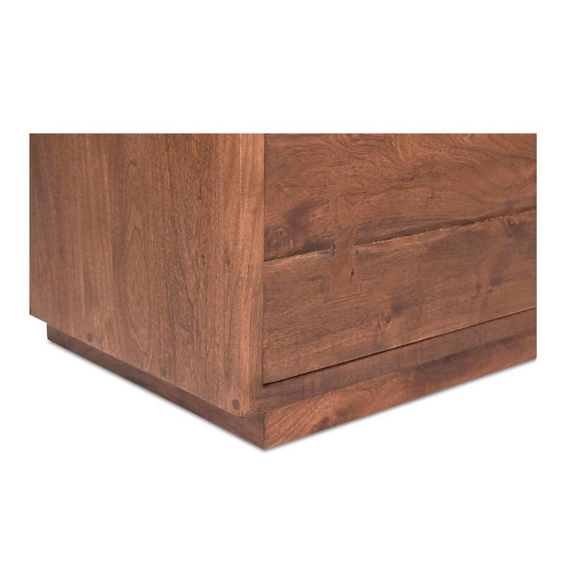 NADAAL STUDIOS Sterling Dresser, Six Drawer Solid Acacia with Live Edge and Butterfly Joinery, Brown