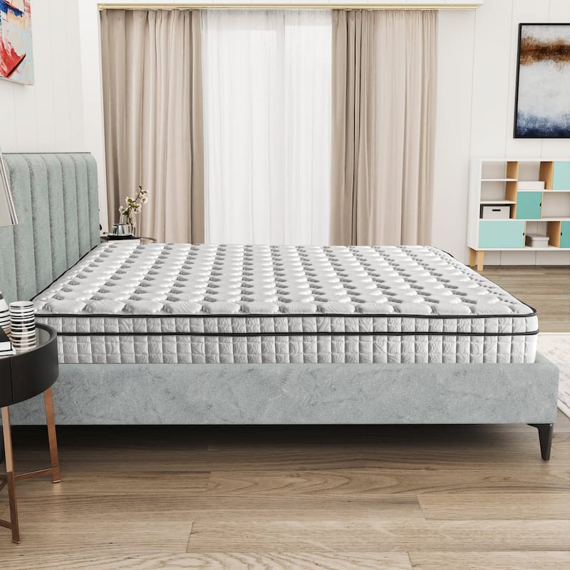 Assembled in USA - 12" Diamond Hybrid Mattress Pocket Coil and Cool Gel Memory Foam