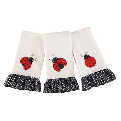 Charming Ladybug Hand Towels - Set of 3 - 8.000 x 4.500 x 1.750