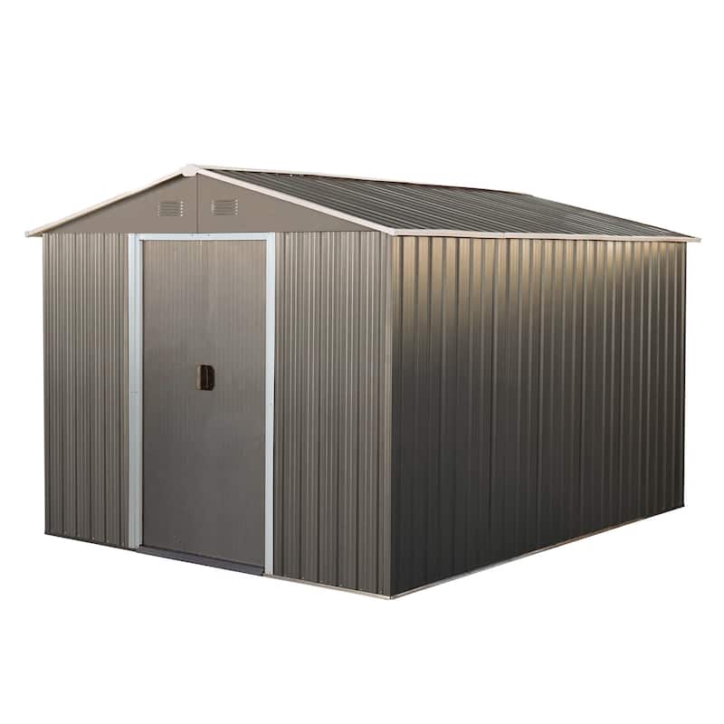 8 x 10 FT Outdoor Grey Metal Storage Shed