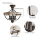 preview thumbnail 8 of 11, 15.4" Rusted Bronze Rustic Wood 4 Light Dimmable Semi Flush Mount Ceiling Light - 15.4 in. D x 15.4 in. W x 14.6 in. H