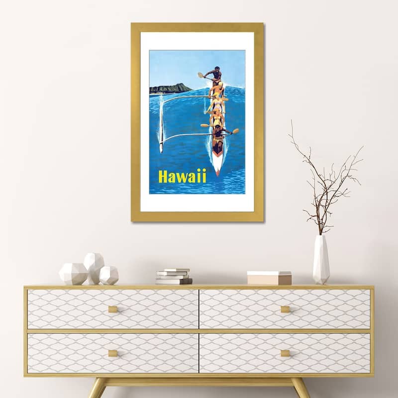 iCanvas "Waikiki Beach Hawaiian Vintage Travel Poster" by Piddix