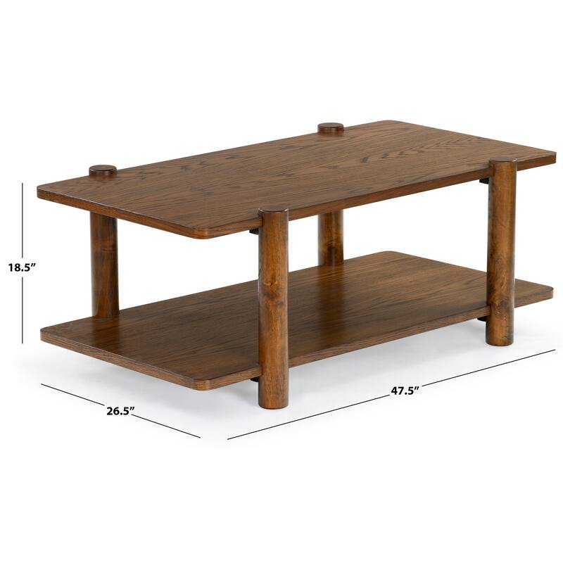 SAFAVIEH Couture Edisyn 2 Shelf Wood Coffee Table - 48"W x 27"D x 19"H