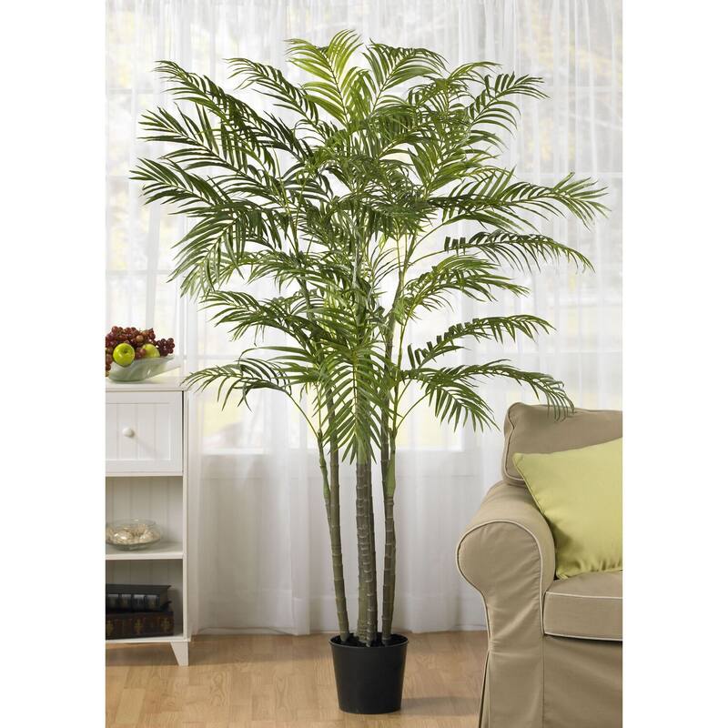 6Ft Palm Tree - Indoor Silk Tree with 1332 Leaves - Tropical Decor for Living Room Office - 6ft.