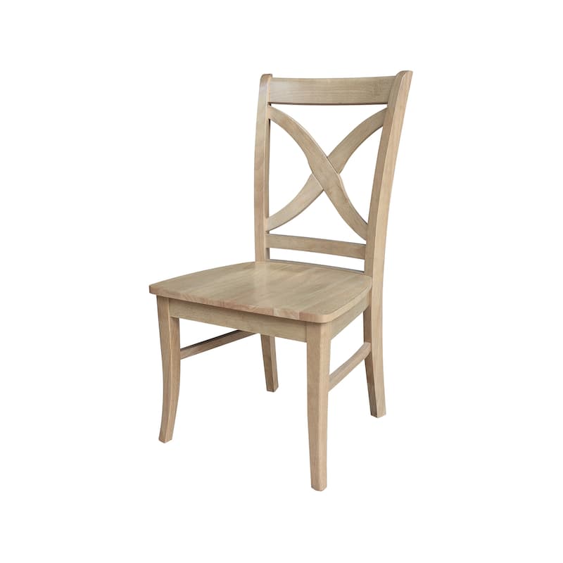 International Concepts Solid Wood Cosmo X-back Dining Chairs, Set of 2