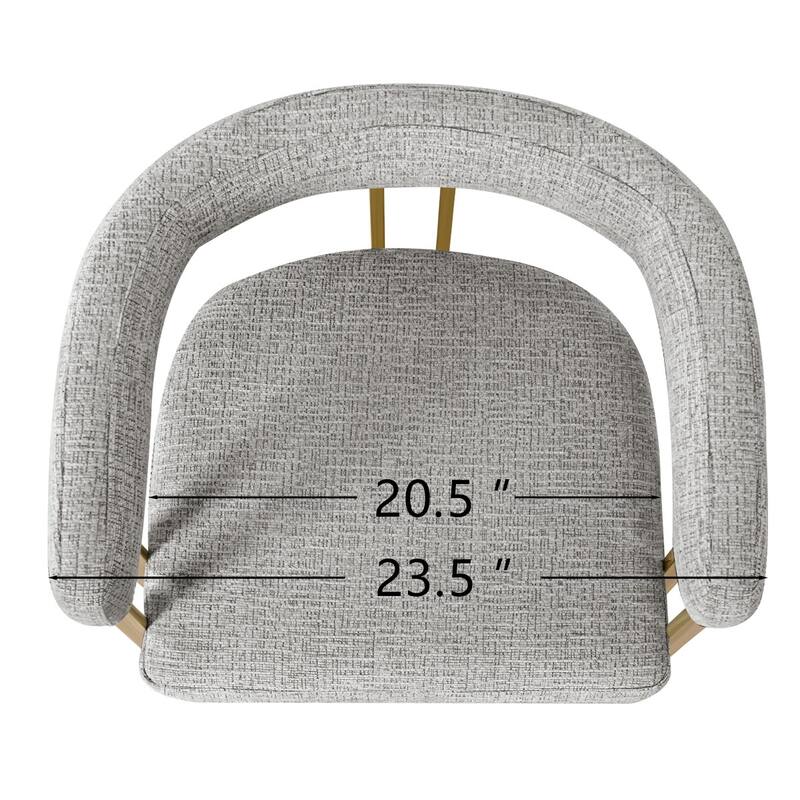 25" Seat Height Upholstered Chenille Gold Matel Counter Stool