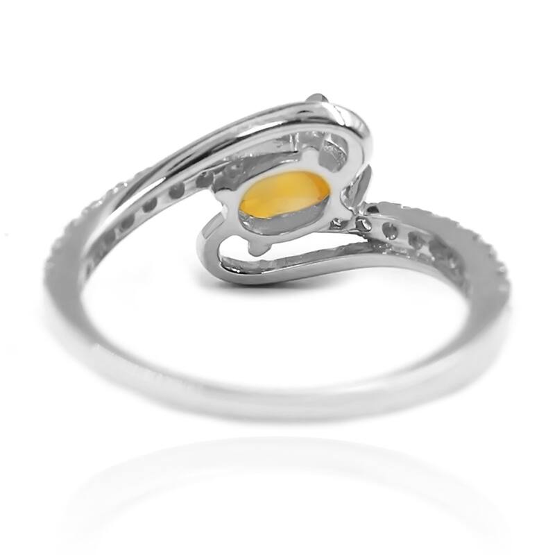 925 Sterling Silver Citrine and White Topaz Ring