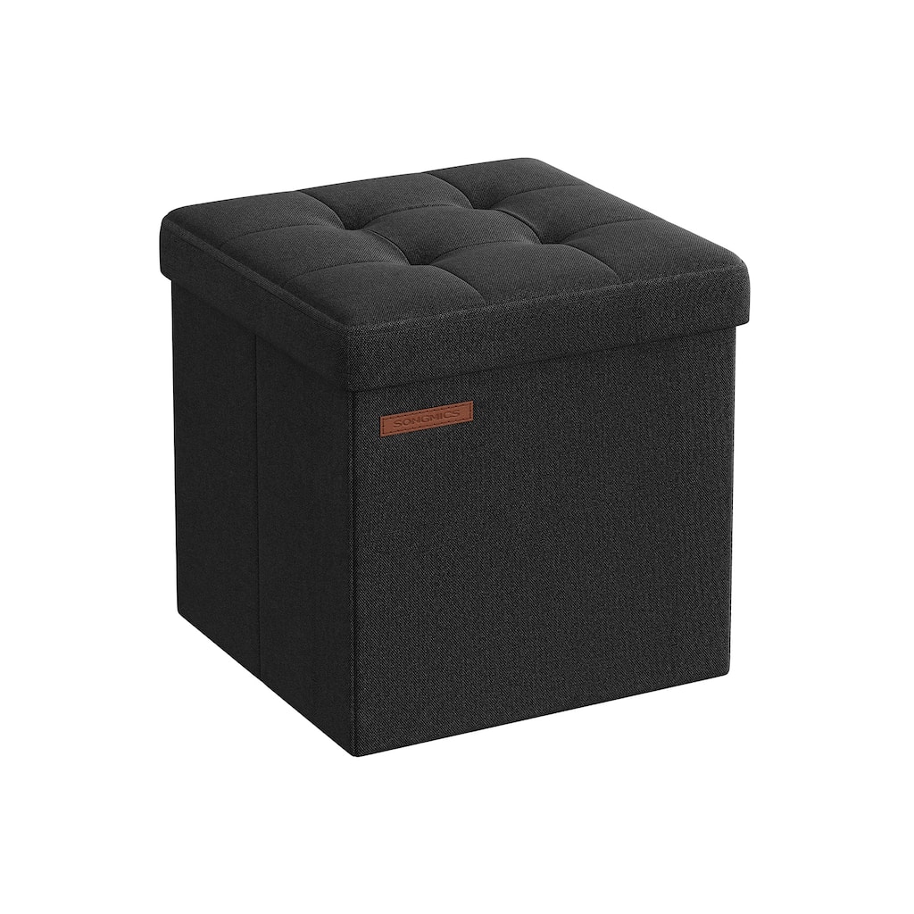 6 Gallon Folding Storage Ottoman with Comfortable Linen Seat Perfect for Living Room or Bedroom