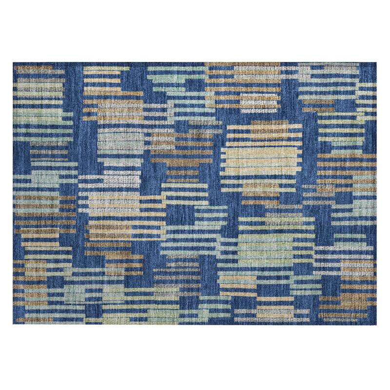 Machine Washable Indoor/ Outdoor Modern Pines Chantille Rug