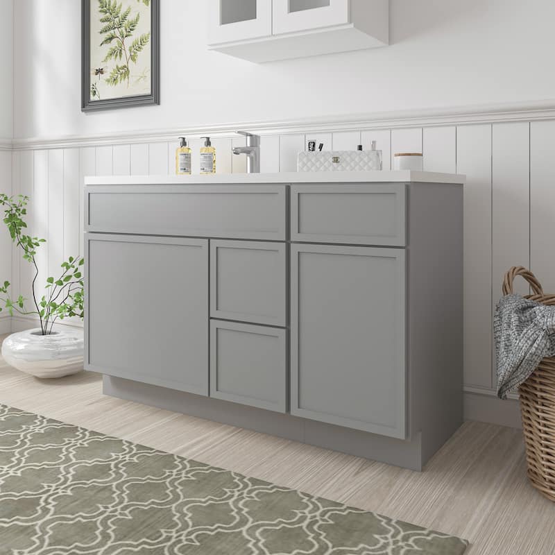 Vanity Art 51" Birch Freestanding Bathroom Vanity Cabinet without Top