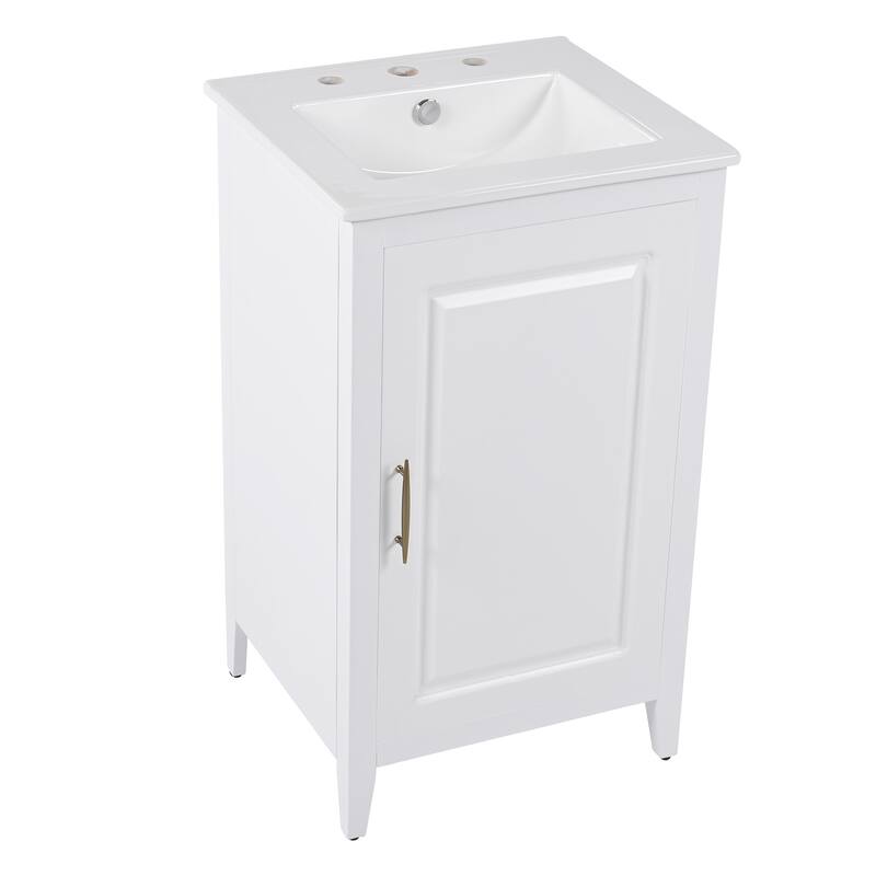 Compact 20-Inch Freestanding Bathroom Vanity with Sink, Storage Drawer, and Painted Finish, Grey