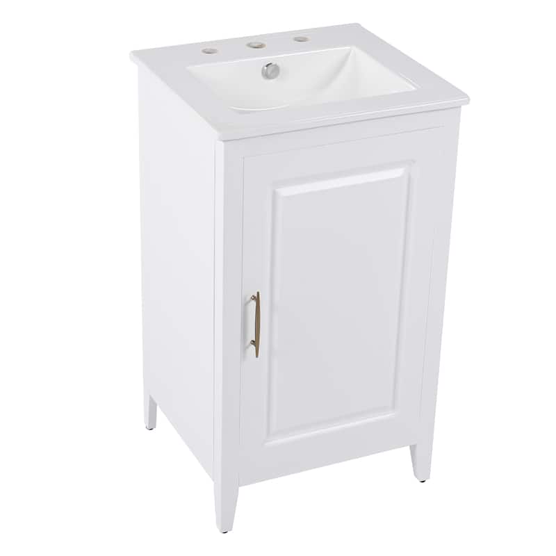 Roomfitters Bathroom Vanity with Sink, Storage Cabinet with Drawer and Adjustable Door Shelf