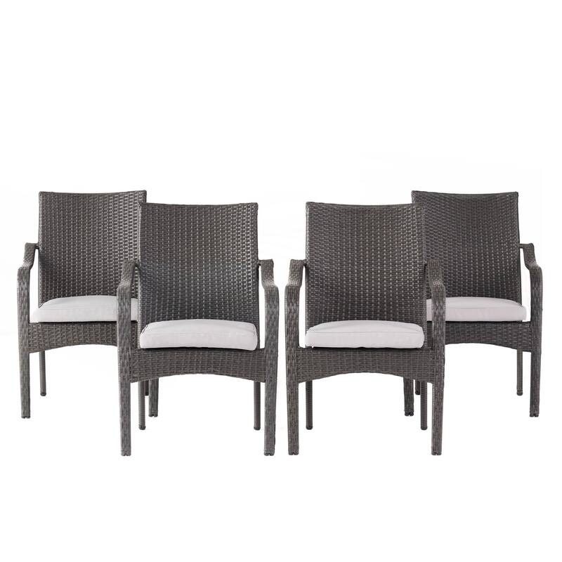 Outdoor Rattan Dining Set with 4 Dining Chairs