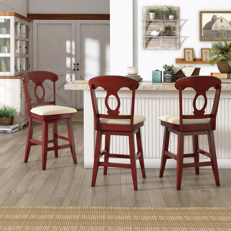 Ronda Napoleon Back Wood Swivel Chair