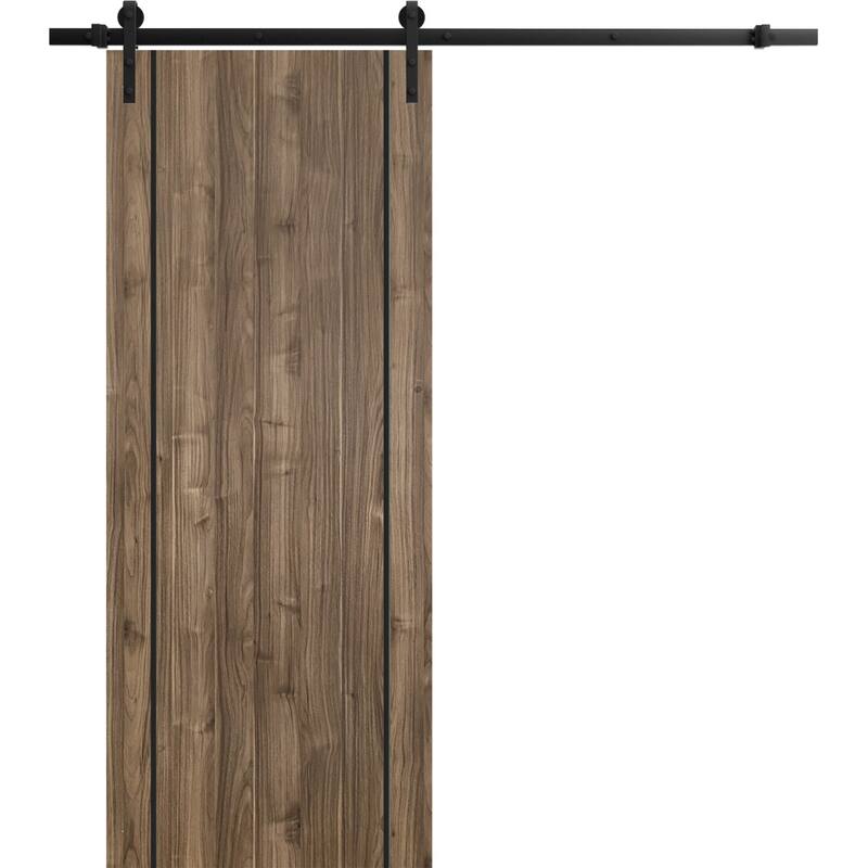 Sturdy Barn Door 18 x 80 Planum 0016 White Silk with 6.6FT - 30" x 84"