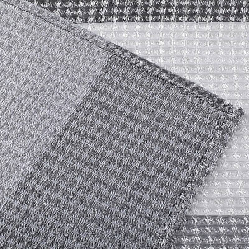 Dainty Home Striped Ombre Waffle Weave Fabric Shower Curtain